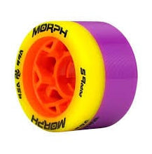 Load image into Gallery viewer, Bladeworx YELLOW/PURPLE 95/99 RECKLESS MORPH 59mm QUAD WHEEELS - 4 PACK